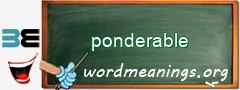 WordMeaning blackboard for ponderable